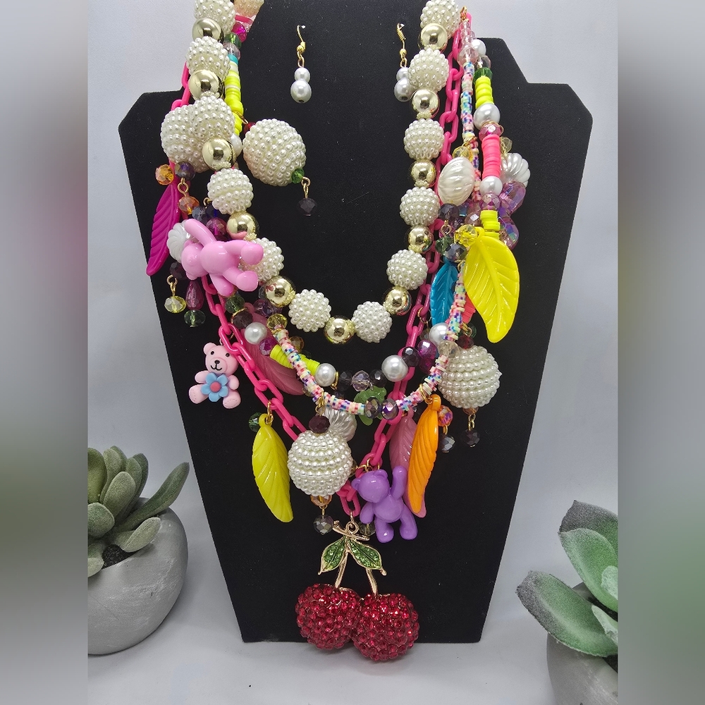 Colorful Beaded Statement Necklace